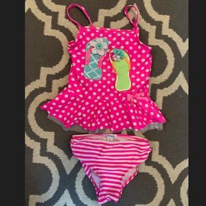 Flapadoodles girls 2 piece bathing suit